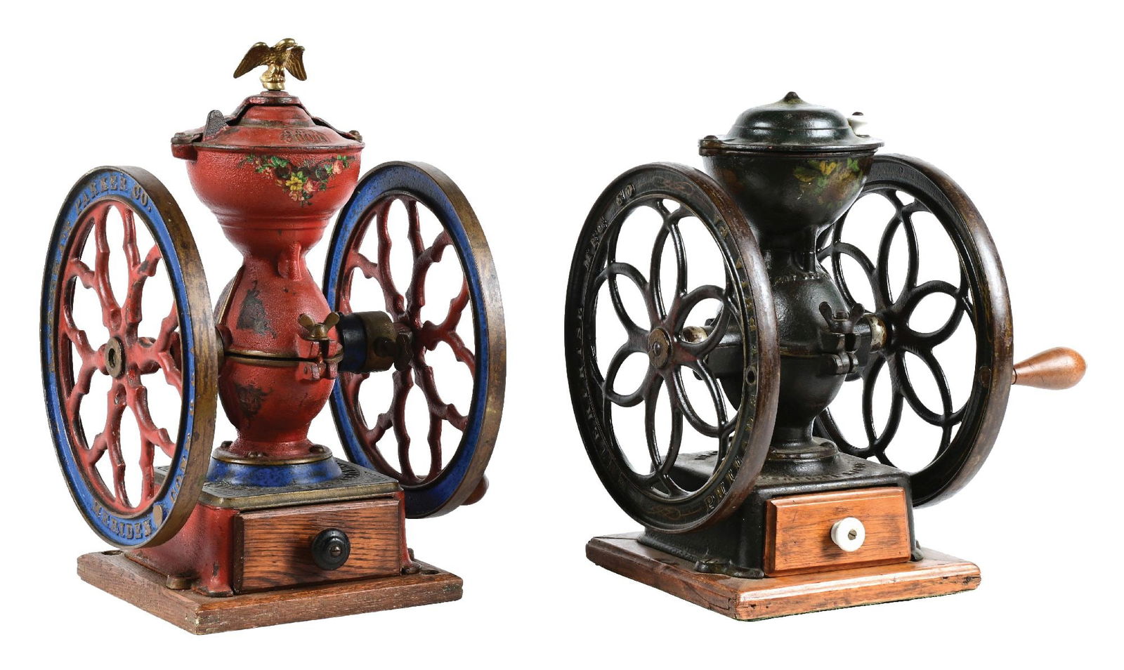 PAIR OF CAST IRON COFFEE