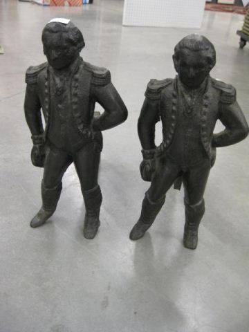 Pair of Cast Iron Figural Soldier