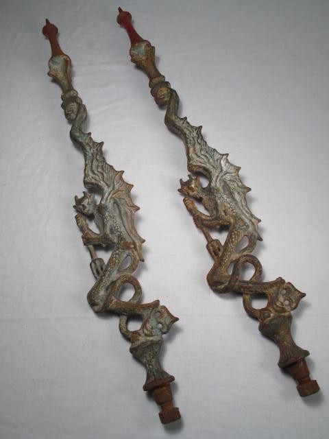 Pair of cast iron figural lightning