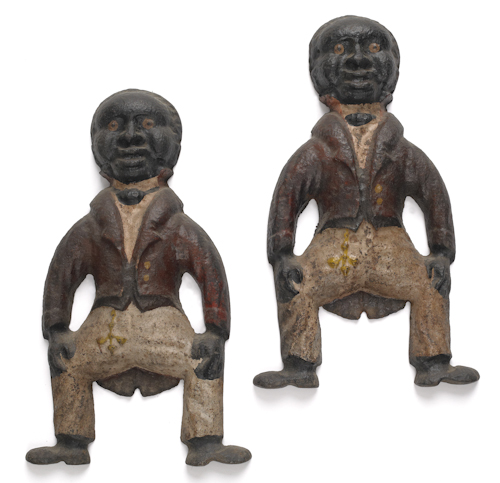 Pair of cast iron figural