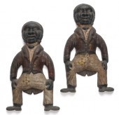 Pair of cast iron figural andi