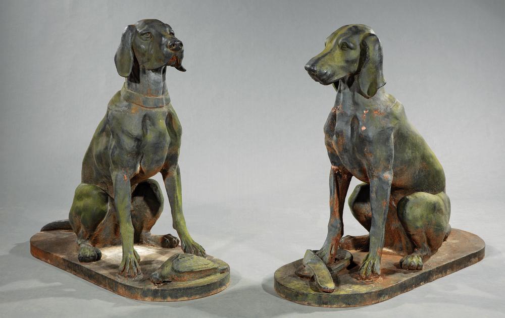 PAIR OF CAST IRON FIGURES OF