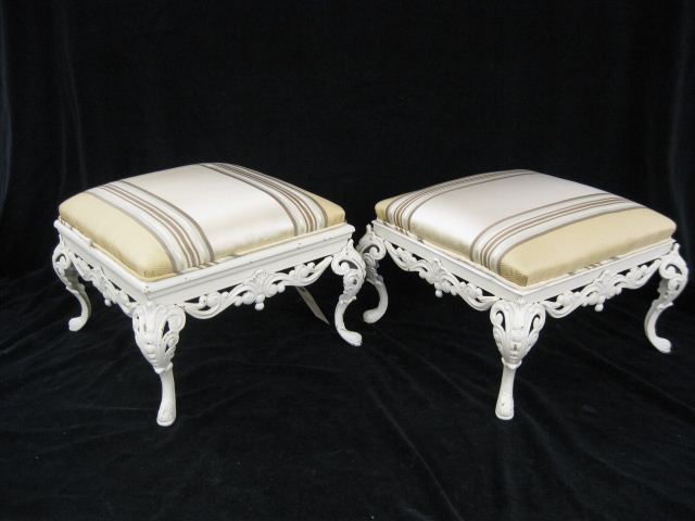 Pair of Cast Iron Footstools.