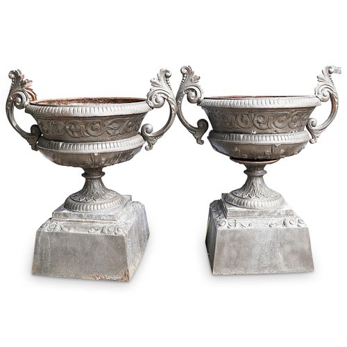 PAIR OF CAST IRON FOUNTAIN
