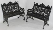 PAIR OF CAST IRON GARDEN BENCH