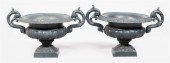 PAIR OF CAST IRON GARDEN URNSP