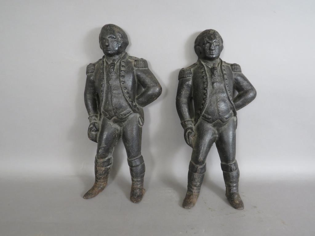 PAIR OF CAST IRON "GEORGE