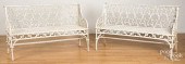 PAIR OF CAST IRON GOTHIC GARDE