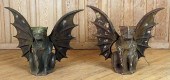 PAIR OF CAST IRON GRIFFIN GARD