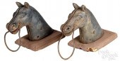 PAIR OF CAST IRON HORSE HEAD H