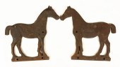 PAIR OF CAST IRON HORSE WINDMI