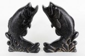 PAIR OF CAST IRON JUMPING WHIT