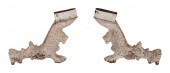 PAIR OF CAST IRON LION-FORM PL