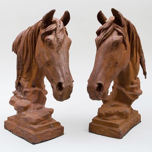 PAIR OF CAST IRON MODELS OF