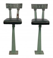 PAIR OF CAST IRON PAINTED DINE