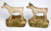 PAIR OF CAST IRON PAINTED HOUN