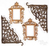 PAIR OF CAST IRON SHELF BRACKE