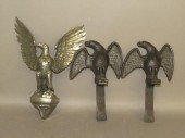 PAIR OF CAST IRON SNOW EAGLES