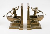PAIR OF CAST METAL WHALEMAN BO