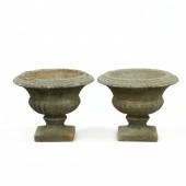 PAIR OF CAST PEBBLE STONE GARD