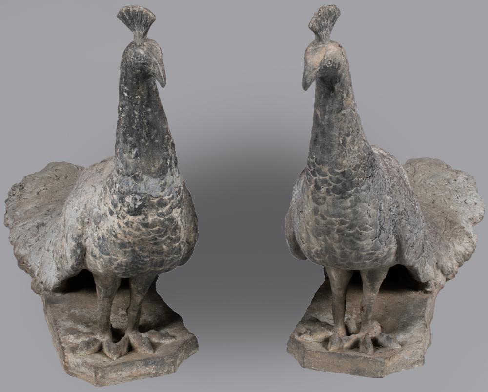 PAIR OF CAST RESIN (?) GARDEN