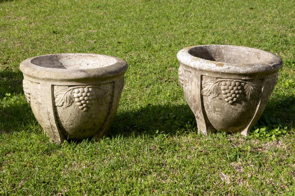 PAIR OF CAST STONE GARDEN