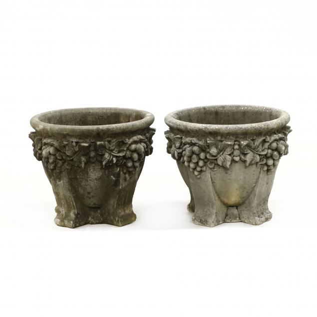 PAIR OF CAST STONE GARDEN