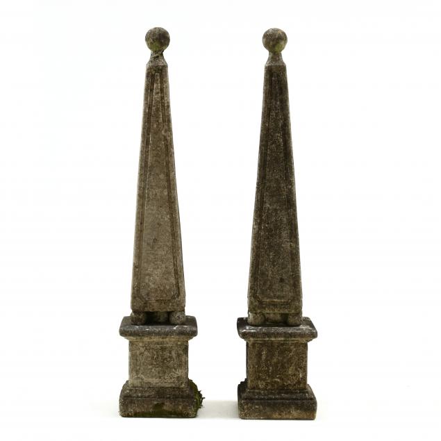 PAIR OF CAST STONE GARDEN