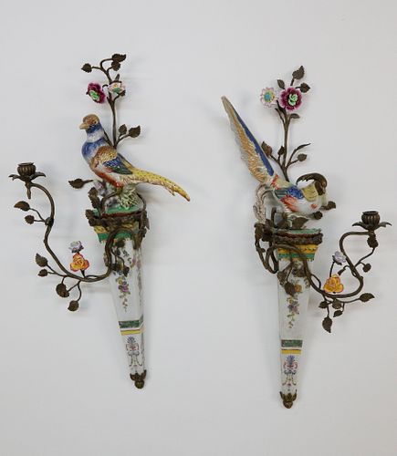 PAIR OF CASTILIAN PORCELAIN AND