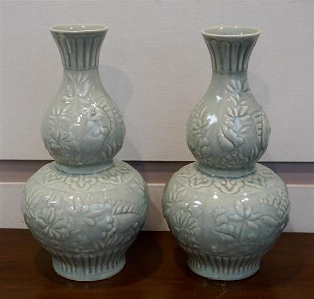 PAIR OF CELADON GROUND