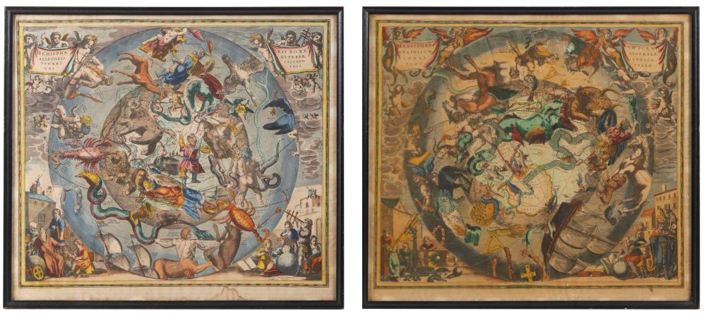 PAIR OF CELESTIAL MAPS AFTER J.