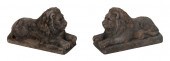 PAIR OF CEMENT GARDEN LIONS 20