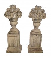 PAIR OF CEMENT GARDEN ORNAMENT