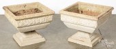 PAIR OF CEMENT GARDEN PLANTERS
