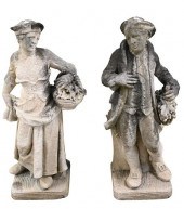 PAIR OF CEMENT OUTDOOR CLASSIC