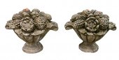PAIR OF CEMENT OUTDOOR FLOWER