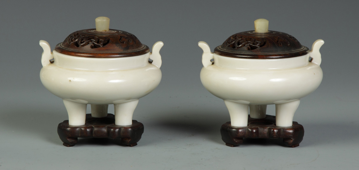 Pair of Censors Carved teakwood