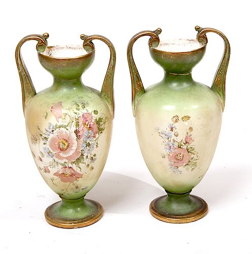 PAIR OF CERAMIC POPPY VASESA pair