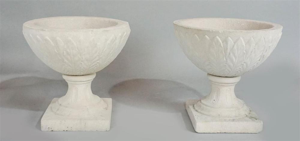 PAIR OF CHALICE-FORM CAST STONE