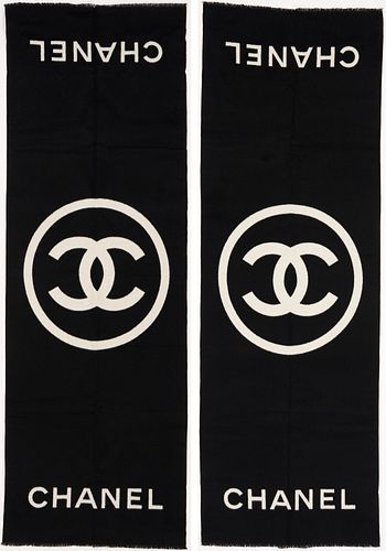 PAIR OF CHANEL CC LOGO REVERSIBLE