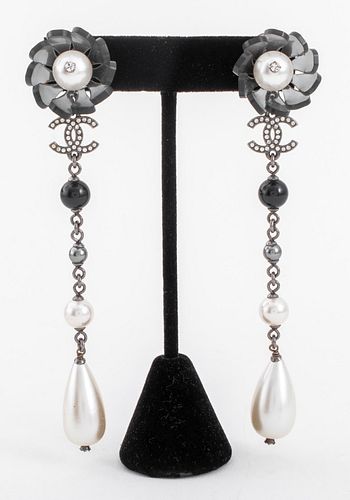 PAIR OF CHANEL RUNWAY FAUX PEARL