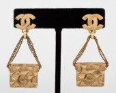 PAIR OF CHANEL RUNWAY GOLD-TON