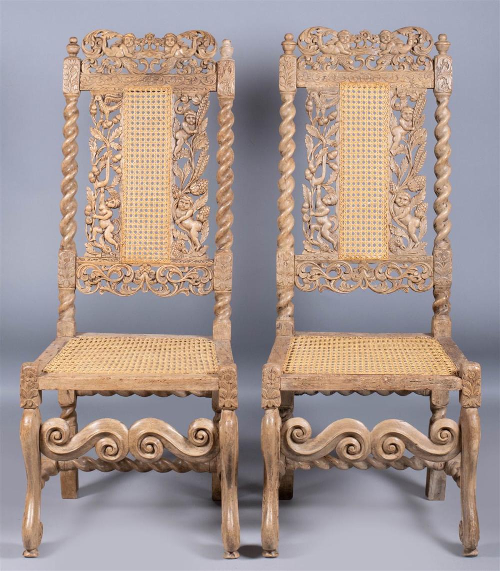 PAIR OF CHARLES II BLEACHED