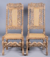 PAIR OF CHARLES II BLEACHED BE