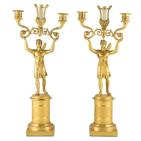 Pair of Charles X Style Gilt-Bronze