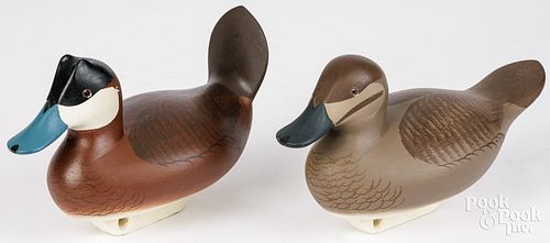 PAIR OF CHARLIE BRYAN CARVED AND
