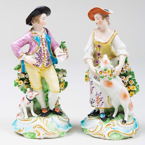 PAIR OF CHELSEA-DERBY PORCELAIN