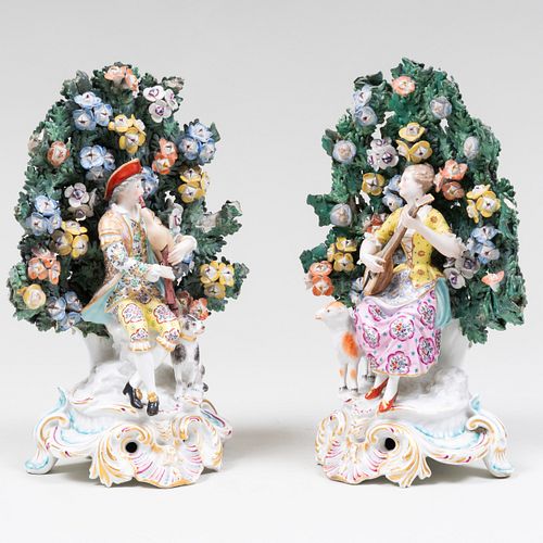 PAIR OF CHELSEA PORCELAIN BOCAGE