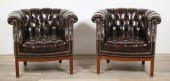 PAIR OF CHESTERFIELD STYLE CLU
