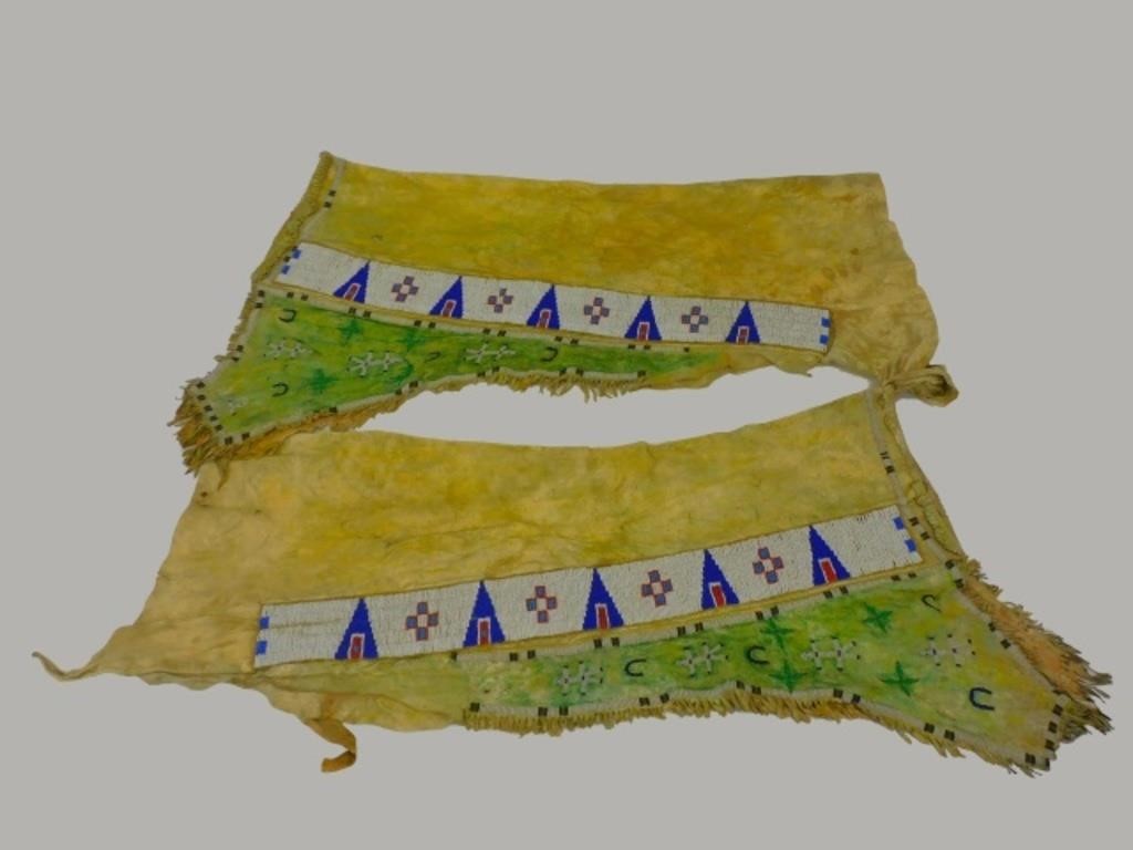PAIR OF CHEYENNE PICTORIAL LEGGINGS